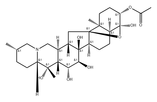 Cevane-3,4,14,15,16,20-hexol, 4,9-epoxy-, 3-acetate, (3beta,4alpha,15a lpha,16beta)-|Cevane-3,4,14,15,16,20-hexol, 4,9-epoxy-, 3-acetate, (3beta,4alpha,15a lpha,16beta)-