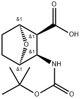 rel-(1S,2S,3R,4R)-3-((tert-Butoxycarbonyl)amino)-7-oxabicyclo[2.2.1]heptane-2-carboxylic acid Struktur