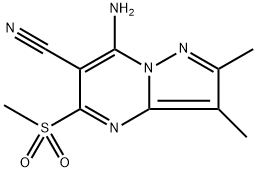 7-Amino-2,3-dimethyl-5-(methylsulfonyl)pyrazolo[1,5-a]pyrimidine-6-carbonitrile Struktur