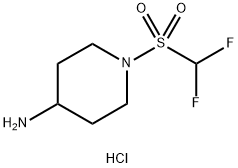 1-((二氟甲基)磺酰基)哌啶-4-胺盐酸盐 结构式