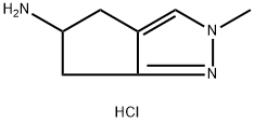 5-Cyclopentapyrazolamine, 2,4,5,6-tetrahydro-2-methyl-, hydrochloride (1:2) Structure