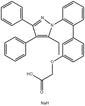 Acetic acid, 2-[[2'-(5-ethyl-3,4-diphenyl-1H-pyrazol-1-yl)[1,1'-biphenyl]-3-yl]oxy]-, sodium salt (1:1) Struktur