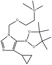 4-环丙基-5-(4,4,5,5-四甲基-1,3,2-二氧杂硼烷-2-基)-1-((2-(三甲基硅基)乙氧基)甲基)-1H咪唑 结构式