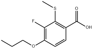 3-氟-2-(甲硫基)-4-丙氧基苯甲酸, 2807443-63-4, 结构式