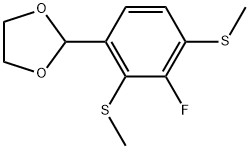 2-(3-Fluoro-2,4-bis(methylthio)phenyl)-1,3-dioxolane,2807448-03-7,结构式