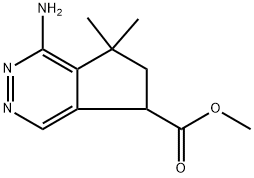 1-氨基-7,7-二甲基-6,7-二氢-5H-环戊烷[D]哒嗪-5-羧酸甲酯 结构式
