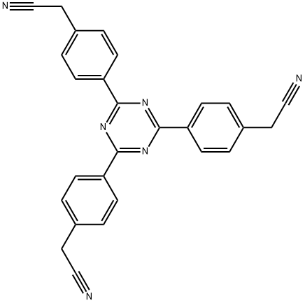 2,2',2'-((1,3,5-三嗪-2,4,6-三基)三(苯-4,1-二基))三乙腈 结构式