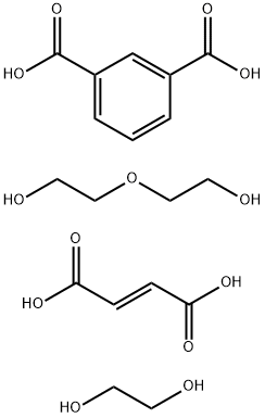 间苯二甲酸与反丁烯二酸、乙二醇和3-氧杂-1,5-戊二醇的聚合物 结构式