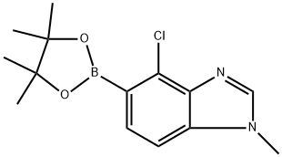 4-氯-1-甲基-5-(4,4,5,5-四甲基-1,3,2-二氧杂硼烷-2-基)-1H-苯并[D]咪唑 结构式