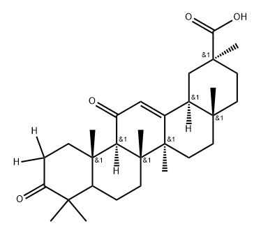 2819705-51-4 (2S,4aS,6aS,6bR,12aS,12bR,14bS)-2,4a,6a,6b,9,9,12a-heptamethyl-10,13-dioxo-1,2,3,4,4a,5,6,6a,6b,7,8,8a,9,10,11,12,12a,12b,13,14b-icosahydropicene-2-carboxylic-11,11-d2 acid