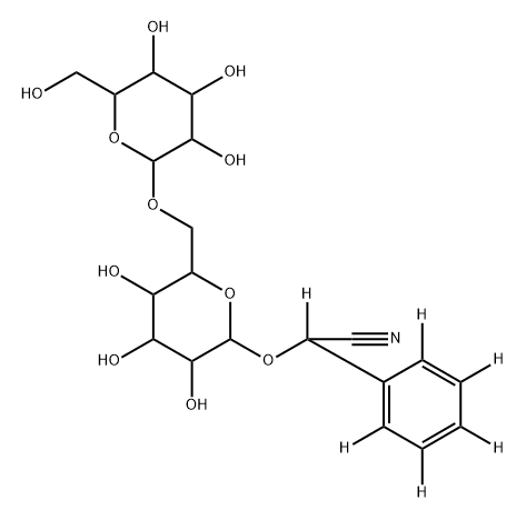 2819705-70-7 2-(phenyl-d5)-2-((3,4,5-trihydroxy-6-(((3,4,5-trihydroxy-6-(hydroxymethyl)tetrahydro-2H-pyran-2-yl)oxy)methyl)tetrahydro-2H-pyran-2-yl)oxy)acetonitrile-d