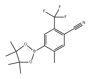 5-methyl-4-(4,4,5,5-tetramethyl-1,3,2-dioxaborolan-2-yl)-2-(trifluoromethyl)benzonitrile Struktur
