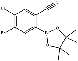 4-bromo-5-chloro-2-(4,4,5,5-tetramethyl-1,3,2-dioxaborolan-2-yl)benzonitrile Struktur