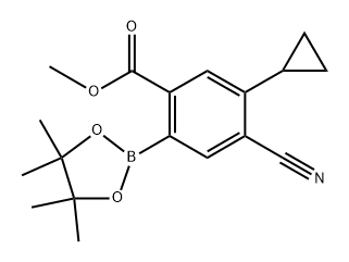 methyl 4-cyano-5-cyclopropyl-2-(4,4,5,5-tetramethyl-1,3,2-dioxaborolan-2-yl)benzoate Struktur