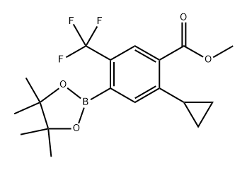 methyl 2-cyclopropyl-4-(4,4,5,5-tetramethyl-1,3,2-dioxaborolan-2-yl)-5-(trifluoromethyl)benzoate Structure