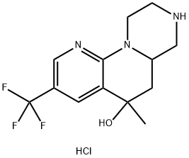 5-甲基-3-(三氟甲基)-6,6A,7,8,9,10-六氢-5H-吡嗪并[1,2-A][1,8]萘吡啶-5-醇盐酸盐 结构式