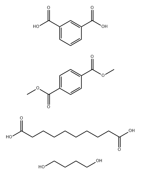 1,3-Benzenedicarboxylic acid, polymer with 1,4-butanediol, decanedioic acid and dimethyl 1,4-benzenedicarboxylate Struktur