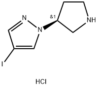 (S)-4-iodo-1-(pyrrolidin-3-yl)-1H-pyrazole hydrochloride Struktur