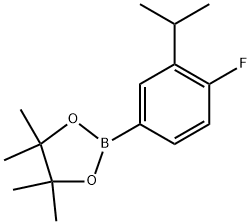 2-(4-氟-3-异丙基苯基)-4,4,5,5-四甲基-1,3,2-二氧杂硼杂环戊烷,2828446-76-8,结构式