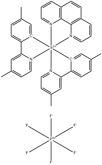 (OC-6-33)-(1,10-菲咯啉-ΚN1,ΚN10)双[5-甲基-2-(4-甲基-2-吡啶基-ΚN)苯基-ΚC]铱 六氟磷酸盐 结构式