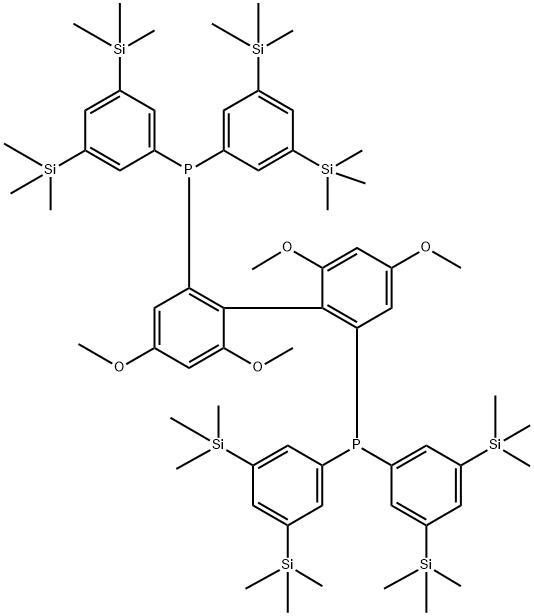 Phosphine, 1,1'-[(1S)-4,4',6,6'-tetramethoxy[1,1'-biphenyl]-2,2'-diyl]bis[1,1-bis[3,5-bis(trimethylsilyl)phenyl]- Struktur