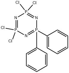 2,2,4,4-tetrachloro-6,6-diphenyl-1,3,5-triaza-2$l^{5},4$l^{5},6$l^{5}- triphosphacyclohexa-1,3,5-triene 结构式
