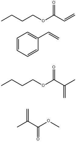 2-Propenoic acid, 2-methyl-, butyl ester, polymer with butyl 2-propenoate, ethenylbenzene and methyl 2-methyl-2-propenoate Structure