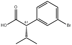 (αS)-3-Bromo-α-(1-methylethyl)benzeneacetic acid Struktur