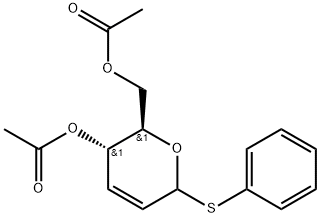D-erythro-Hex-2-enopyranoside, phenyl 2,3-dideoxy-1-thio-, diacetate Structure