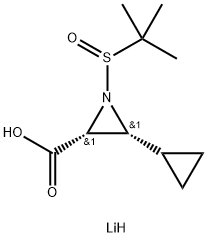 (2R,3R)-1-(叔丁基亚磺酰基)-3-环丙基氮丙啶-2-羧酸锂盐, 2864383-24-2, 结构式