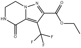 Ethyl 4-oxo-3-(trifluoromethyl)-4,5,6,7-tetrahydropyrazolo[1,5-a]pyrazine-2-carboxylate Struktur