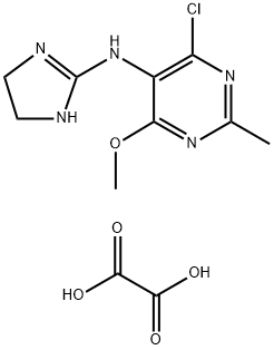 5-Pyrimidinamine, 4-chloro-N-(4,5-dihydro-1H-imidazol-2-yl)-6-methoxy-2-methyl-, ethanedioate (1:1) Struktur