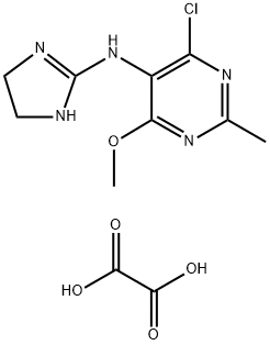 5-Pyrimidinamine, 4-chloro-N-(4,5-dihydro-1H-imidazol-2-yl)-6-methoxy-2-methyl-, ethanedioate (1:1) Structure