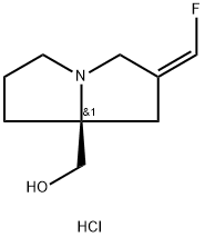 1H-Pyrrolizine-7a(5H)-methanol, 2-(fluoromethylene)tetrahydro-, hydrochloride (1:1), (2Z,7aS)- Struktur