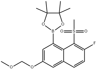 2-(7-Fluoro-3-(methoxymethoxy)-8-(methylsulfonyl)naphthalen-1-yl)-4,4,5,5-tetramethyl-1,3,2-dioxaborolane Struktur