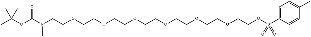 2,2,5-三甲基-4-氧代-3,8,11,14,17,20,23庚氧基-5-氮杂五唑烷-25-基-4-甲基苯磺酸盐 结构式