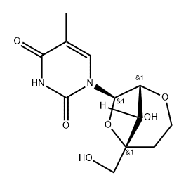 2'-O,4'-C-亚乙基-5-甲基尿苷 结构式
