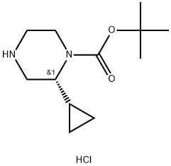 (2R)-2-环丙基哌嗪-1-羧酸叔丁酯(盐酸盐) 结构式