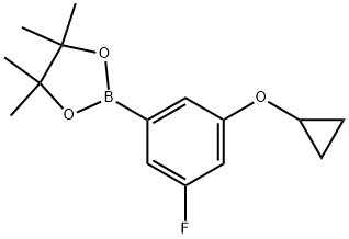 2-(3-Cyclopropoxy-5-fluorophenyl)-4,4,5,5-tetramethyl-1,3,2-dioxaborolane Struktur