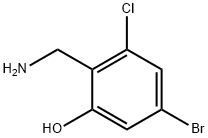 2-(氨甲基)-5-溴-3-氯苯酚, 2890778-08-0, 结构式