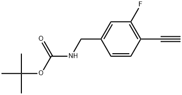 (4-乙炔基-3-氟苄基)氨基甲酸叔丁酯 结构式
