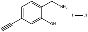 2-(氨甲基)-5-乙炔基苯酚盐酸盐,2890780-14-8,结构式