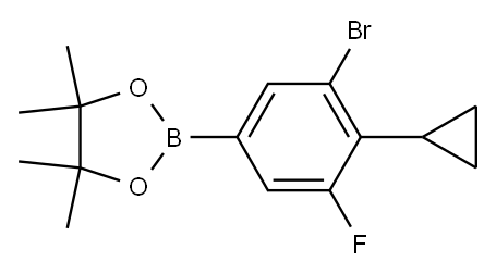 2-(3-溴-4-环丙基-5-氟苯基)-4,4,5,5-四甲基-1,3,2-二氧杂硼烷 结构式