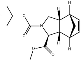 2-(tert-Butyl) 1-methyl (1S,3aR,4S,7R,7aS)-1,3,3a,4,7,7a-hexahydro-2H-4,7-methanoisoindole-1,2-dicarboxylate Struktur