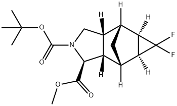 2-(tert-Butyl) 1-methyl (1S,3aR,4R,4aR,5aS,6S,6aS)-5,5-difluorooctahydro-4,6-methanocyclopropa[f]isoindole-1,2(1H)-dicarboxylate Struktur
