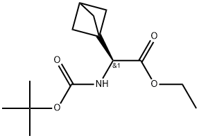 Ethyl (S)-2-(bicyclo[1.1.1]pentan-1-yl)-2-((tert-butoxycarbonyl)amino)acetate Struktur