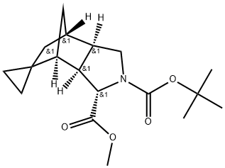 2'-(叔丁基)3'-甲基(3'S,3A'S,4'S,7'S,7A'R)-六氢螺[环丙烷-1,5'-[4,7]甲醇并吲哚]-2',3'(3'H)-二羧酸酯,2892292-19-0,结构式