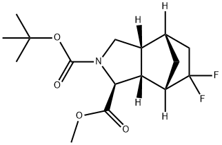 2-(tert-Butyl) 1-methyl (1S,3aR,4S,7S,7aR)-6,6-difluorooctahydro-2H-4,7-methanoisoindole-1,2-dicarboxylate Struktur