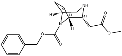 Benzyl (1R,2R,5S)-2-(2-methoxy-2-oxoethyl)-3,8-diazabicyclo[3.2.1]octane-8-carboxylate Struktur