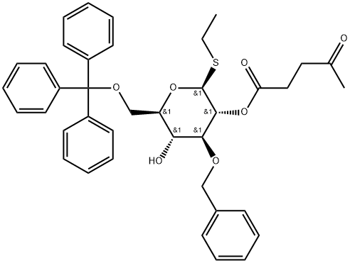 3-O-苄基-2-O-乙酰丙酸乙酯-6-O-三丁基-1-硫代-Β-D-吡喃葡萄糖苷, 2900509-92-2, 结构式